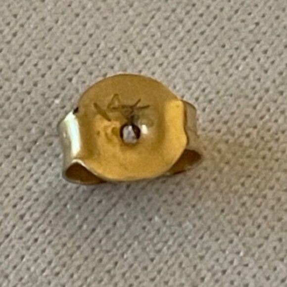 SOLD Genuine Diamond Round Stud Earrings in 14K Solid Yellow Gold - Picture 5 of 10